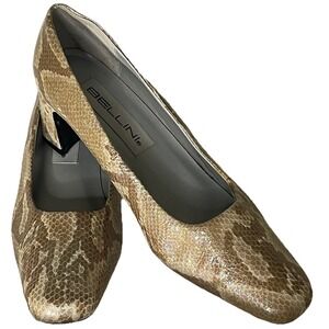 Bellini Jasmine Womens Snake Print Pump Size 7 Medium 2" Block Heel